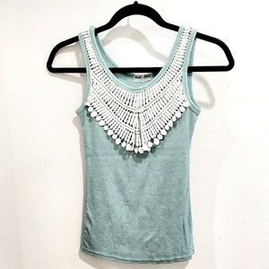 Tank top with crochet design